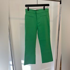 Green Zara flare trousers